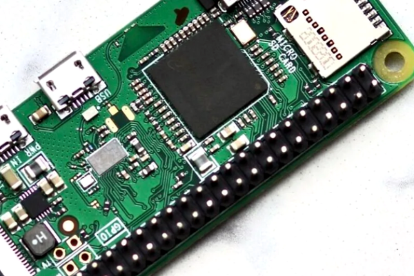 SeedSigner Raspberry Pi Zero — GPIO Detail Raspberry Pi Zero board close-up with GPIO header.