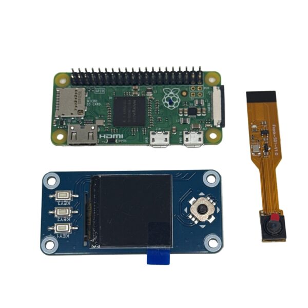 SeedSigner Hardware — Board, LCD and Camera SeedSigner hardware components: Raspberry Pi Zero, LCD with controls and camera module.