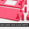 NodeAxe SeedSigner OpenFrame Case Parts NodeAxe SeedSigner pink open-frame case parts, joystick cap and button caps.