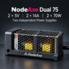 NodeAxe Dual 75 power supply in a black and gray NodeAxe honeycomb enclosure.
